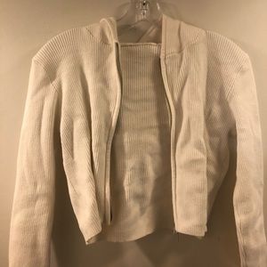 Brandy Melville knit zip up crop sweater